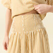 Jupe longue &eacute;vas&eacute;e taille haute beige moyen femme