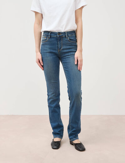 Jeans regular taille haute denim stone femme
