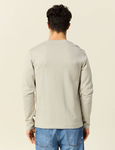 T-shirt manches longues beige homme