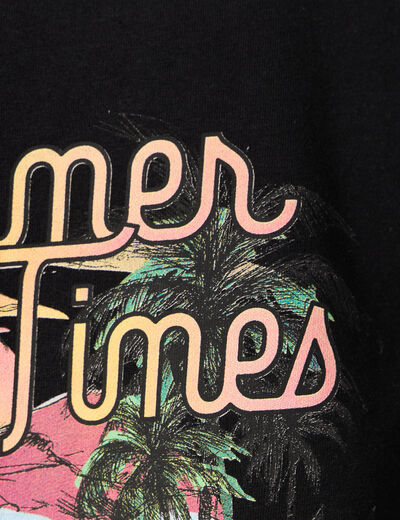 T-shirt manches courtes noir femme