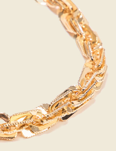 Bracelet chaîne torsadée couleur or femme