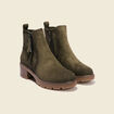 Bottines semelle gomme vert kaki femme
