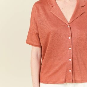 chemise manches courtes orange femme Chemise manches courtes orange femme
