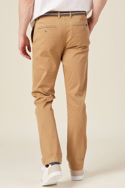 Pantalon chino straight vert kaki homme