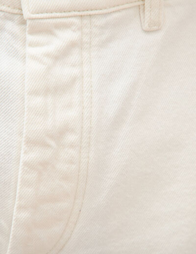 Bermuda en jean coton denim blanc homme