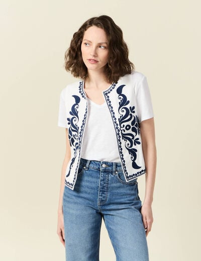 Gilet sans manches ecru femme
