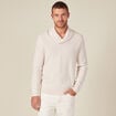 Pull manches longues col ch&acirc;le ecru homme