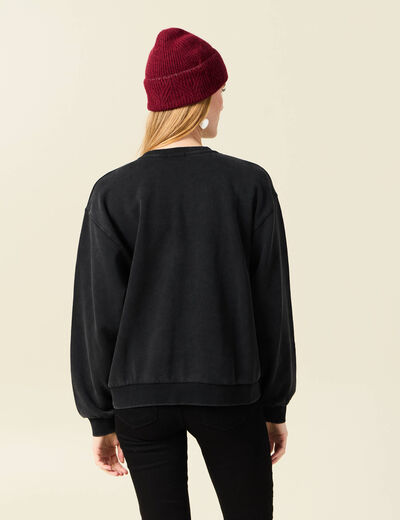 Sweat manches longues noir femme