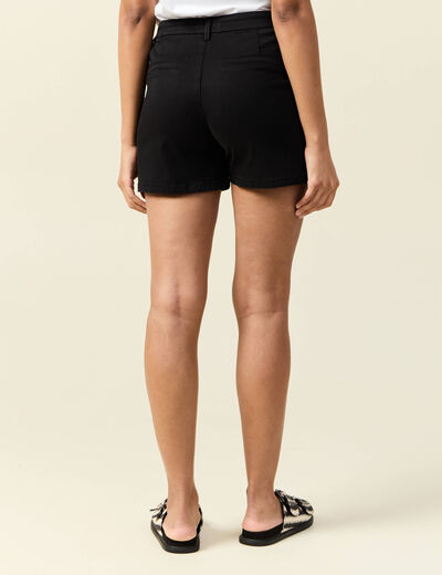 Short chino éco-responsable noir femme