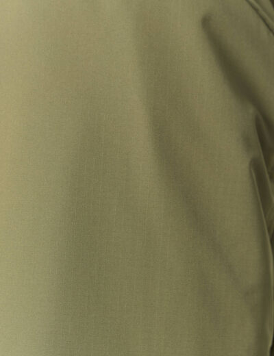Blouson droit court &agrave; capuche vert kaki homme