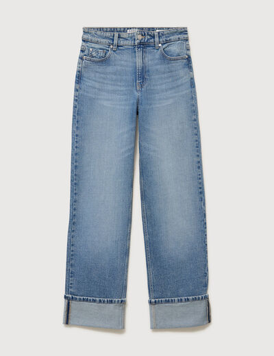 Jeans straight taille standard bleu femme
