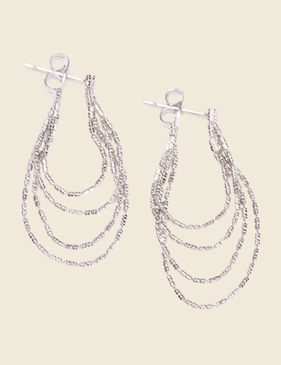 Boucles d'oreilles pendantes couleur argent femme