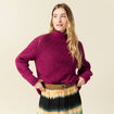 Pull manches longues prune femme