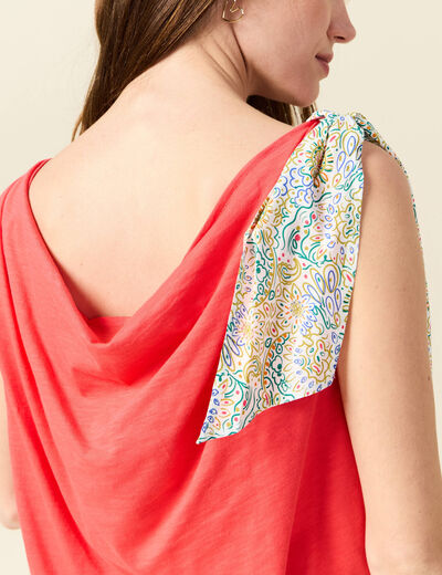 Débardeur sans manches rouge corail femme
