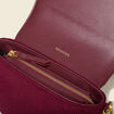 Sac bandouli&egrave;re en velours doubl&eacute; bordeaux femme