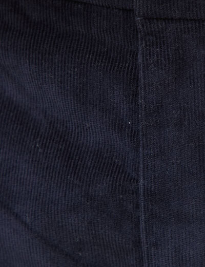 Pantalon straight velours longueur 32 bleu marine homme