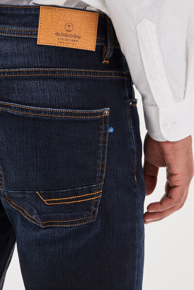 Jeans éco-responsable straight denim brut homme