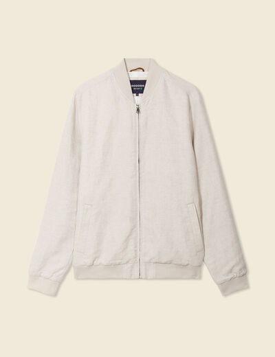 Veste droite zippée beige homme
