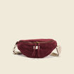 Sac banane velours côtelé prune femme