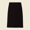 Jupe midi droite fendue noir femme