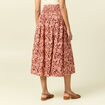 Jupe longue &eacute;vas&eacute;e en coton marron fonc&eacute; femme