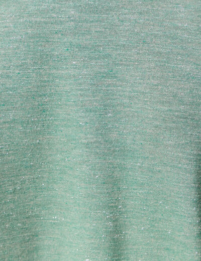 T-shirt manches courtes brillant vert foncé femme