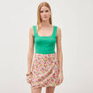 Jupe fluide doubl&eacute;e multicolore femme