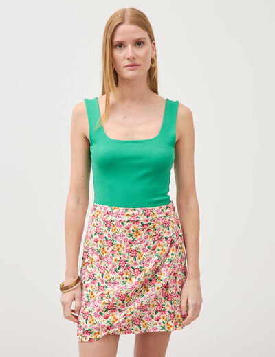 Jupe fluide doubl&eacute;e multicolore femme