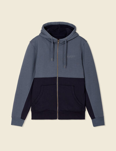Sweat zipp&eacute; &agrave; capuche vert fonc&eacute; homme