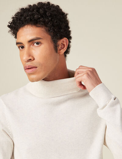 Pull manches longues ecru homme
