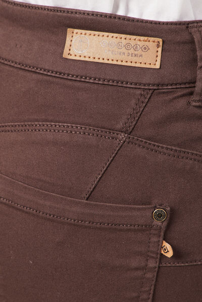 Pantalon Audrey - skinny push up marron foncé femme