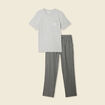 Ensemble pyjama 2 pi&egrave;ces gris clair homme