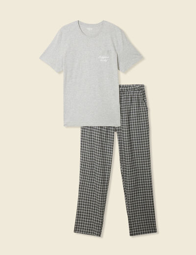 Ensemble pyjama 2 pièces gris clair homme