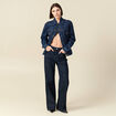 Jeans large taille haute denim brut rinse femme