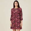Robe droite manches 3/4 noir femme