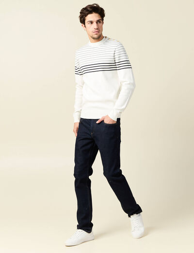Pull manches longues ecru homme