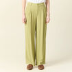Pantalon large fluide vert olive femme