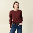 Pull manches longues marron femme