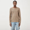 Pull manches longues taupe homme