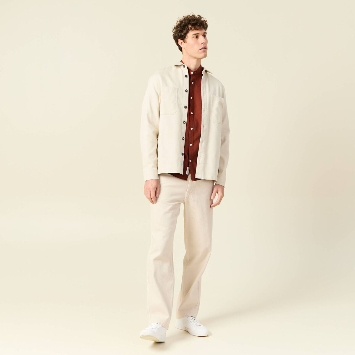 Surchemise manches longues sable homme