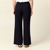 Pantalon large élastiqué bleu foncé femme