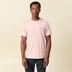 T-shirt col rond manches courtes brod&eacute; rose pastel homme
