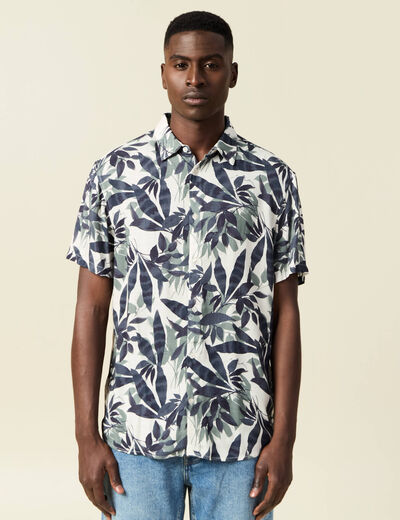 Chemise manches courtes bleu homme