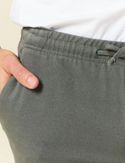 Pantalon chino jogger vert kaki homme