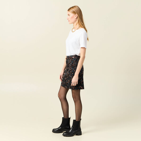 Jupe droite éco-responsable noir femme
