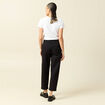 Pantalon taille haute fluide noir femme