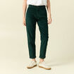 Pantalon large 7/8&egrave;me taille haute vert fonc&eacute; femme