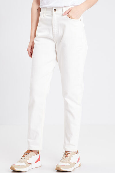 Jeans Gwen - mom denim blanc femme