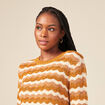 Pull manches longues col rond brillant rouge fonc&eacute; femme