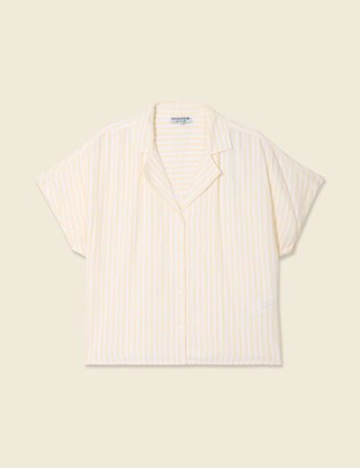 Chemise manches 3/4 jaune femme